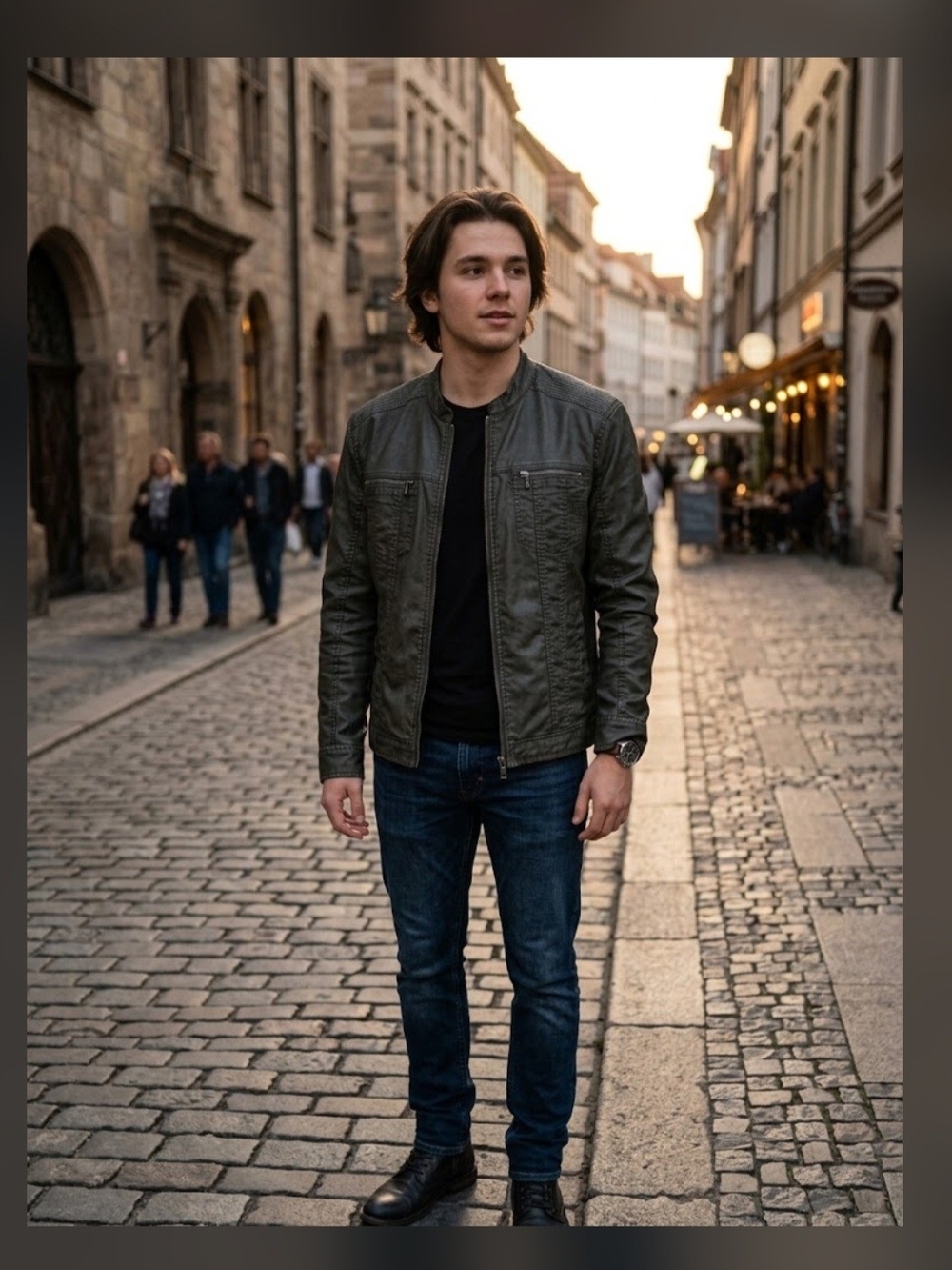 John Varvatos Olive Green Lightweight Zip Jacket